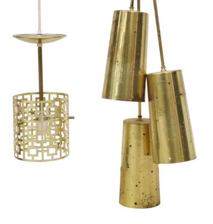(2) MID-CENTURY MODERN GOLD-TONE