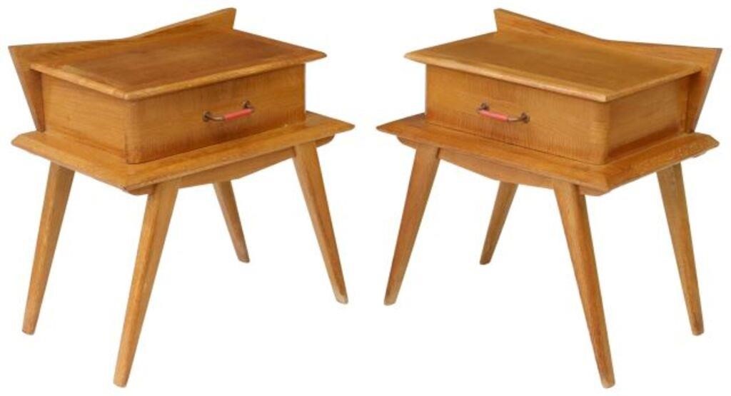 (2) MID-CENTURY MODERN OAK