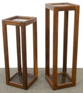 (2) MID-CENTURY TEAK DISPLAY S