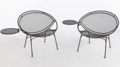 2 MID-CENTURY WROUGHT IRON SAU