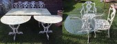 2 MIDCENTURY IRON TABLES AND 1