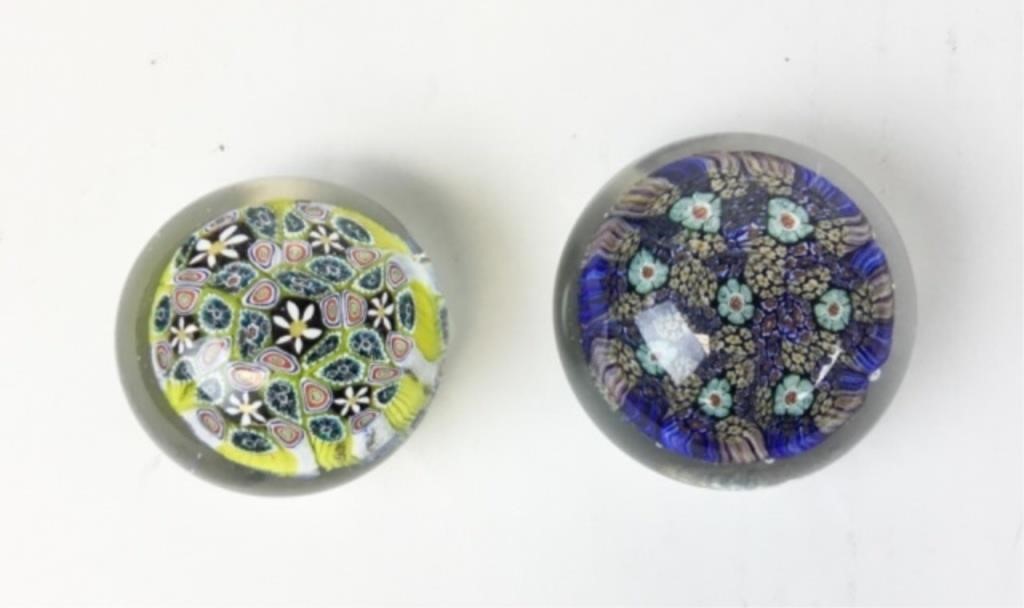 2 MILLEFIORI PAPERWEIGHTSLarger 2