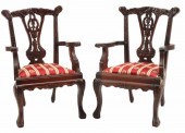 (2) MINIATURE CHIPPENDALE STYL