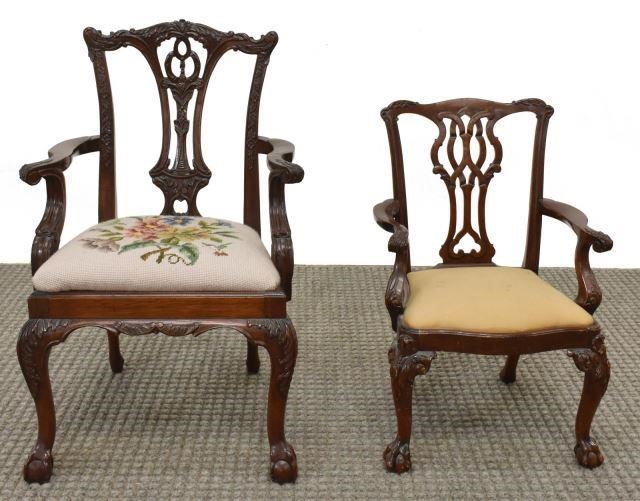 (2) MINIATURE CHIPPENDALE STYLE