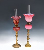 2 MINIATURE CRANBERRY GLASS &