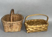 2 MINIATURE HANDLED BASKETS CA