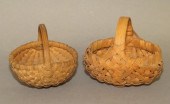 2 MINIATURE OAK SPLINT HANDLED
