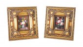 2 MINIATURE OIL FLORAL STILL L