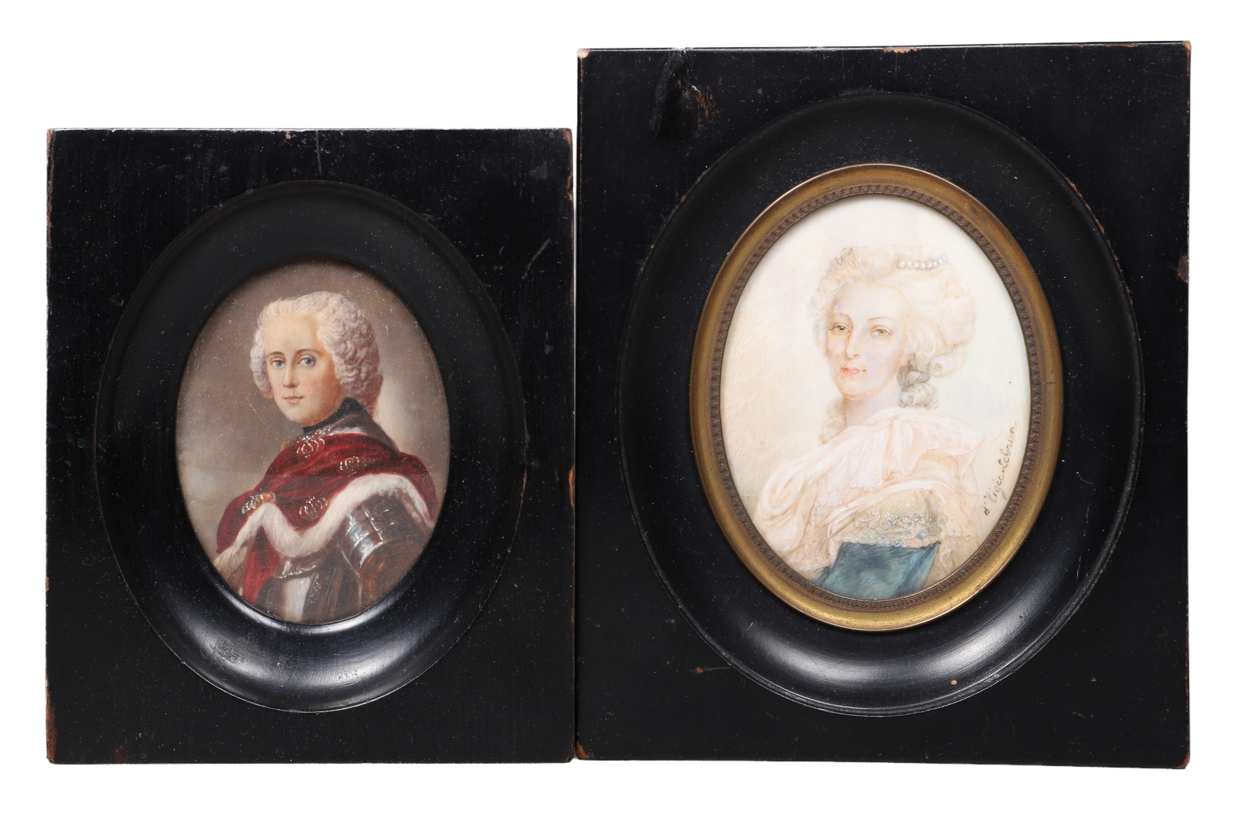 (2) Miniature portraits, c/o 