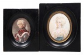 (2) Miniature portraits, c/o
