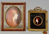 2 MINIATURE PORTRAITS OF FEMAL