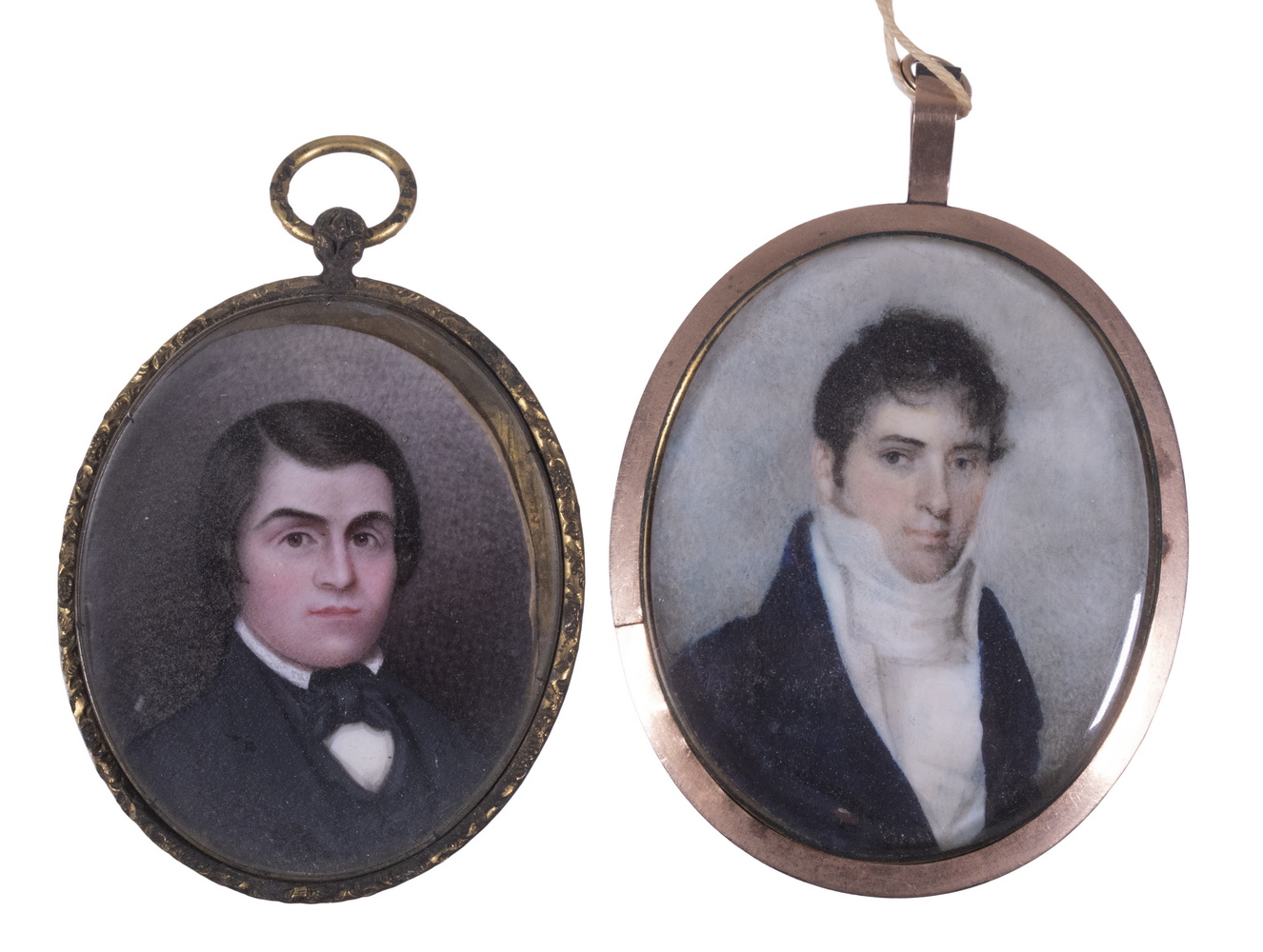 (2) MINIATURE PORTRAITS ON IVORY