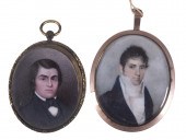 (2) MINIATURE PORTRAITS ON IVO