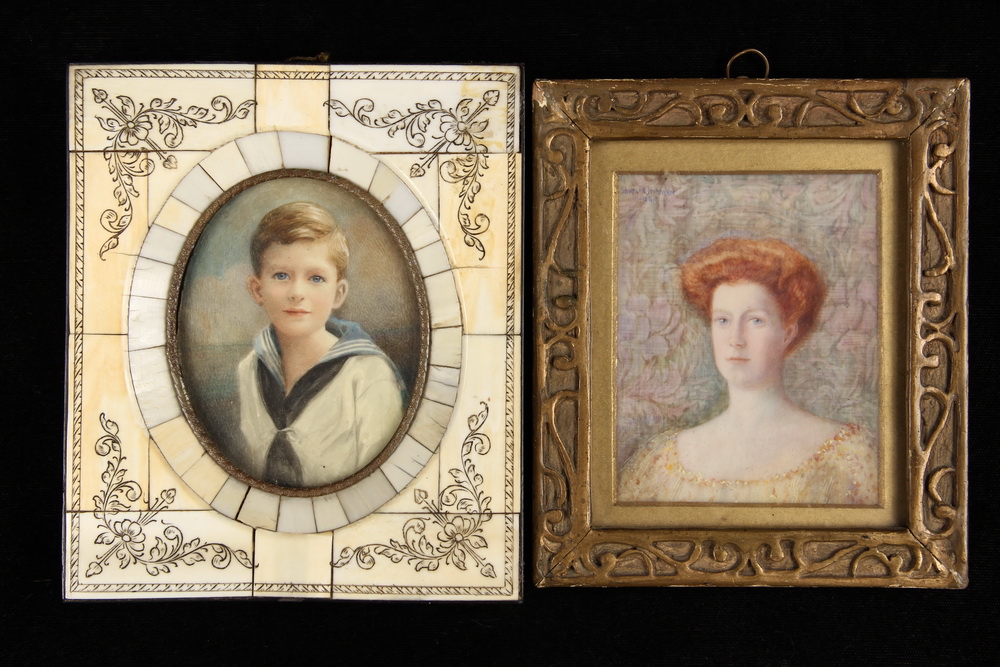 (2) MINIATURE PORTRAITS - Two Early