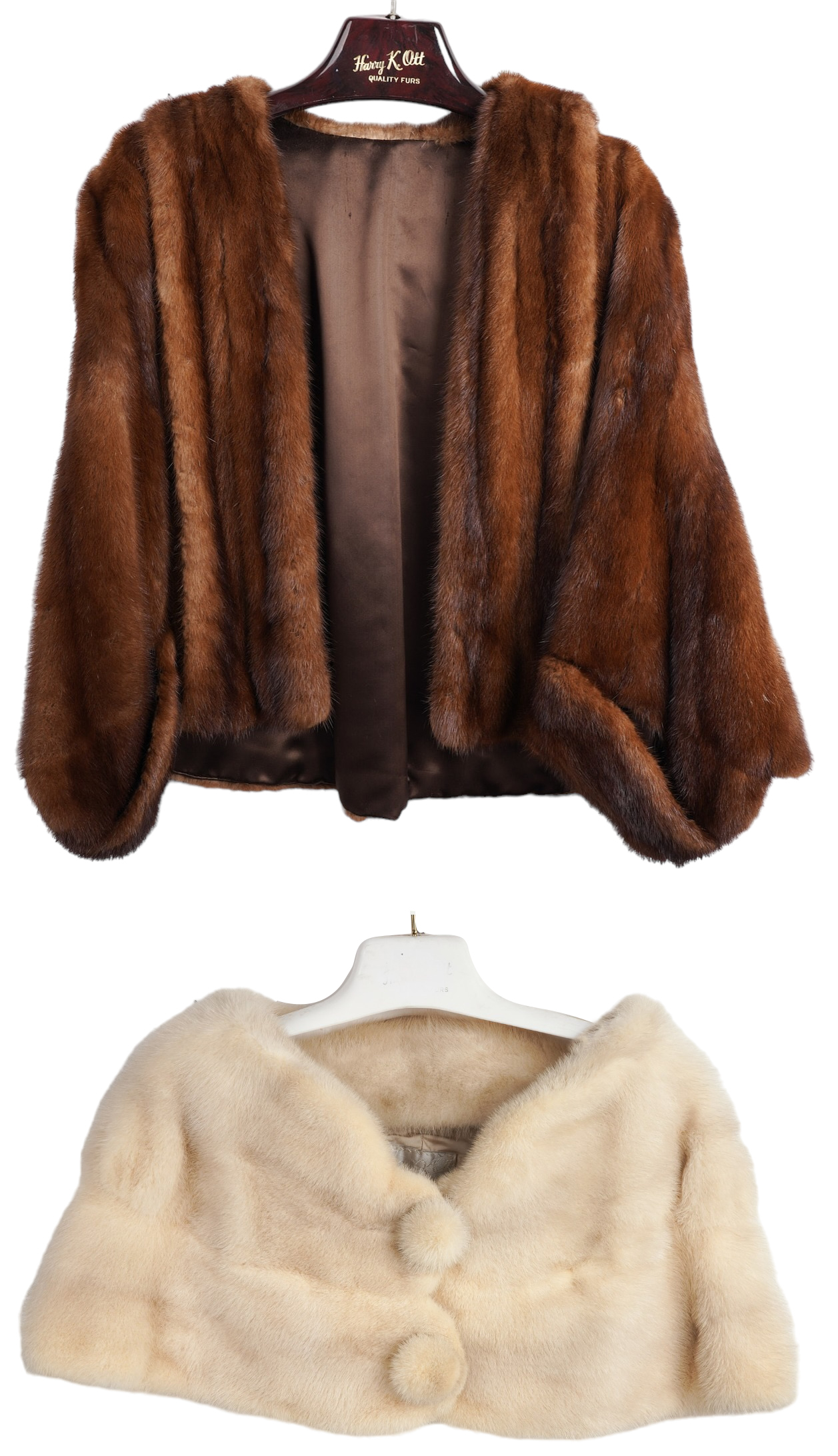 (2) Mink stones, chocolate mink and