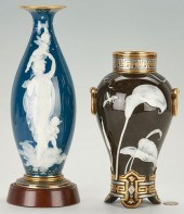 2 MINTON PATE SUR PATE VASES,