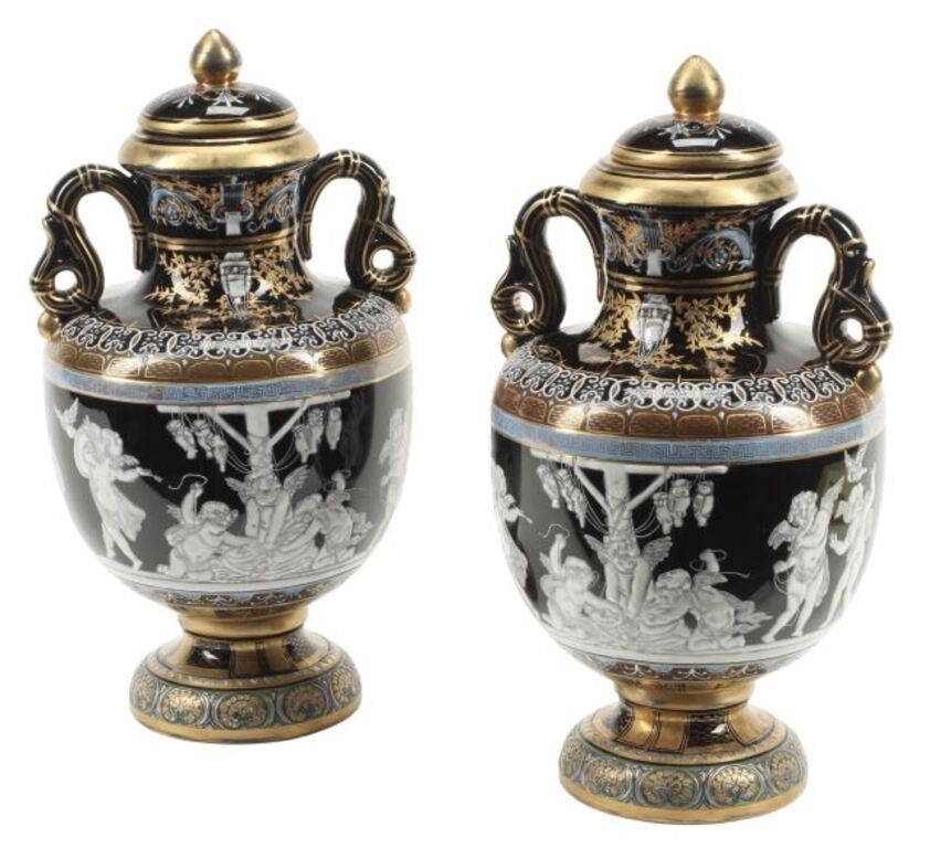 (2) MINTON STYLE PATE-SUR-PATE