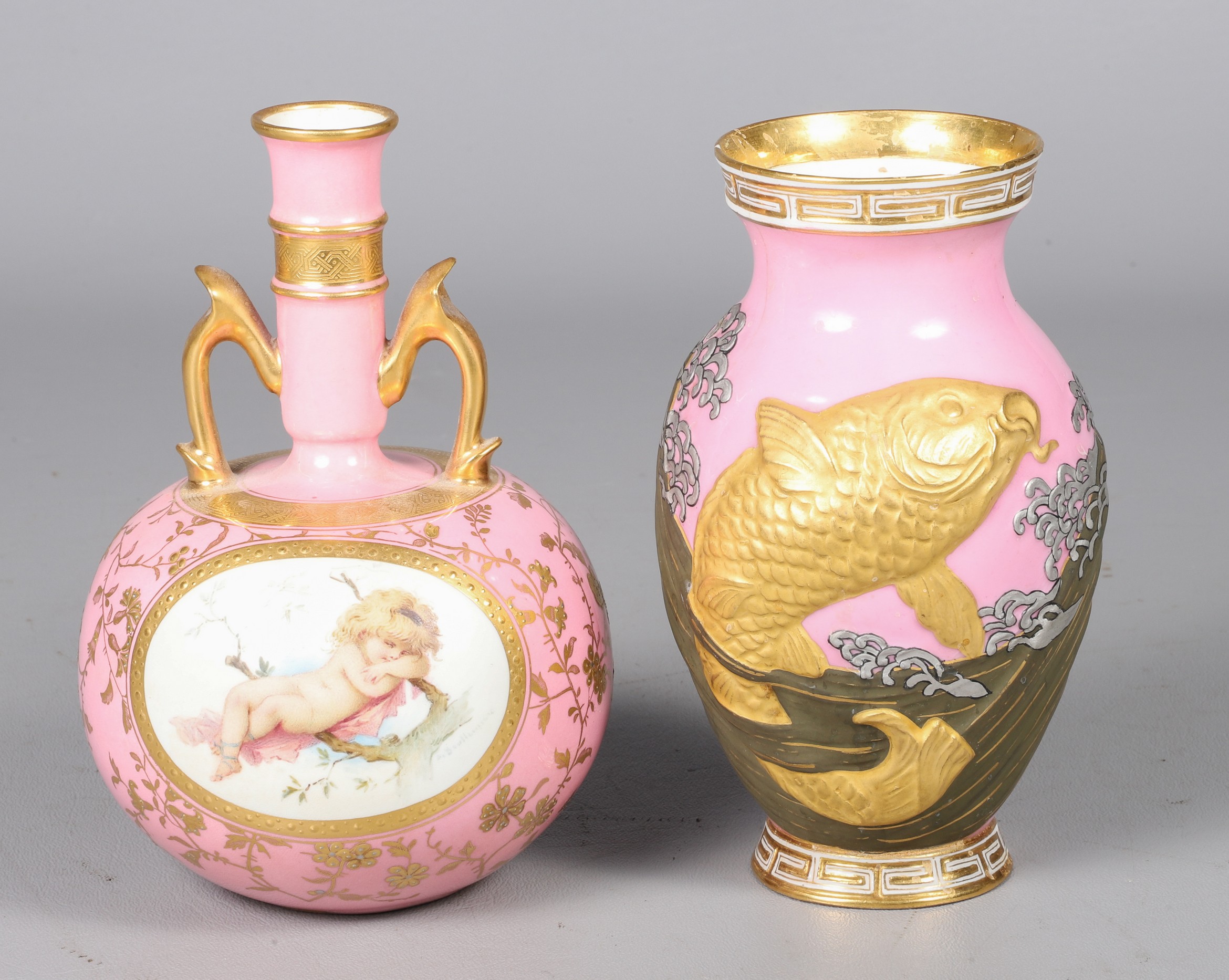 (2) Mintons and Coalport vases to