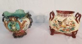 2 MISC. FRENCH MAJOLICA JARDIN