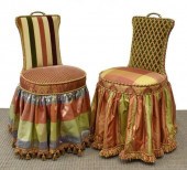 (2) MIXED UPHOLSTERY SKIRTED V