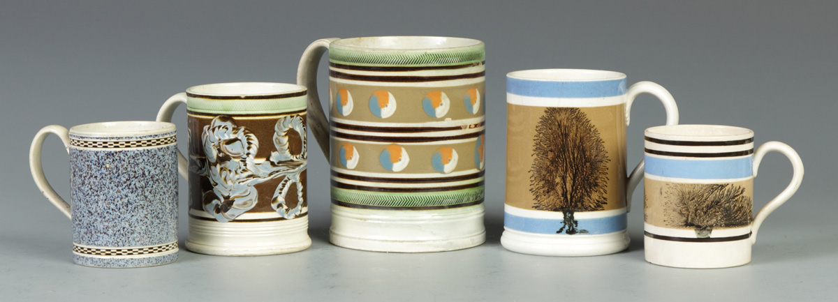 2 Mocha MugsBlue band tan field