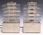 (2) MODERN ACRYLIC & CHROMED S