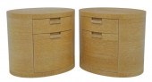 (2) MODERN CERUSED WHITE OAK F