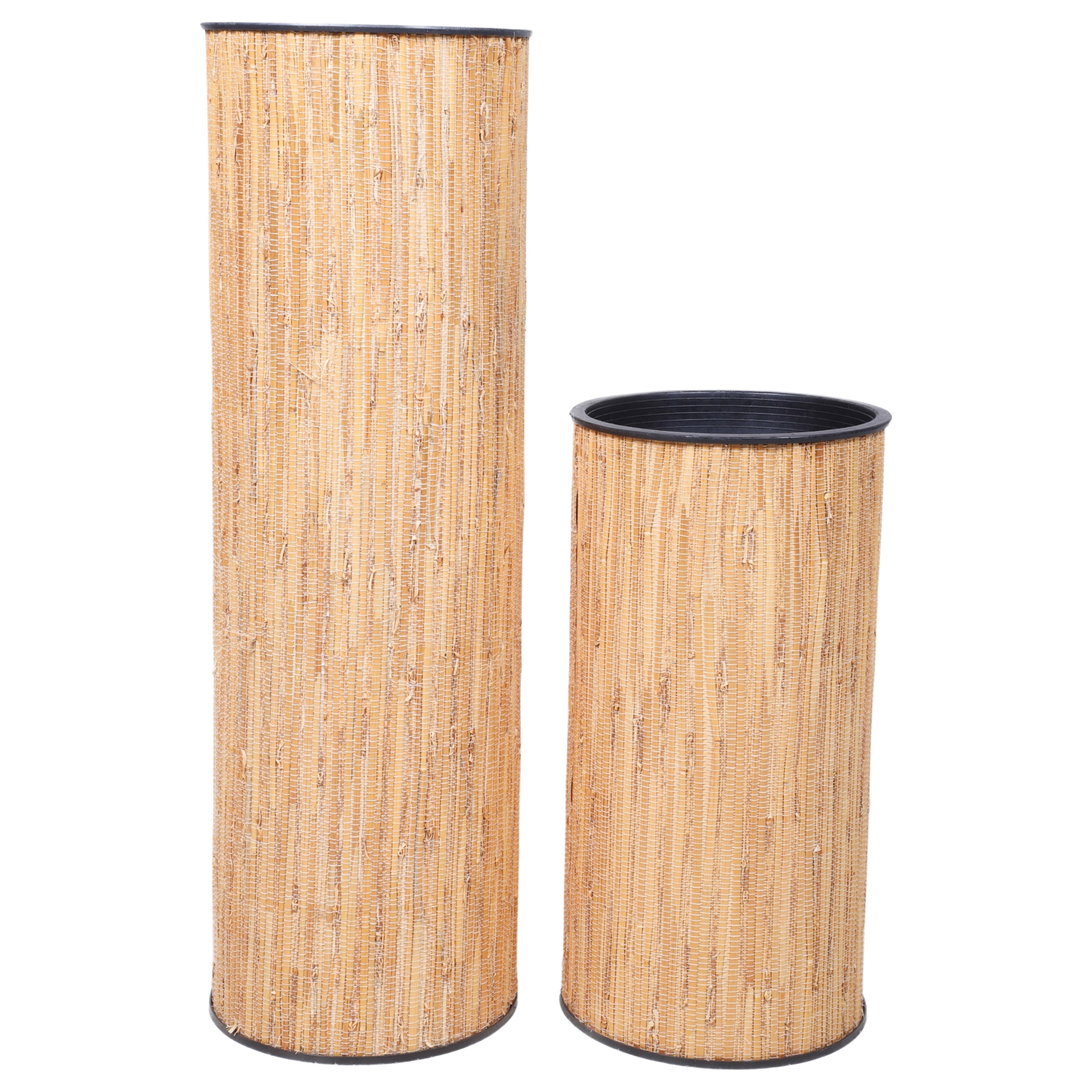 (2) Modern Design burlap wrapped