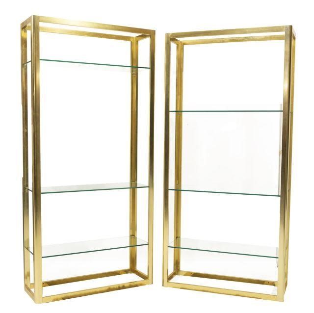(2) MODERN DESIGN GILT METAL OPEN