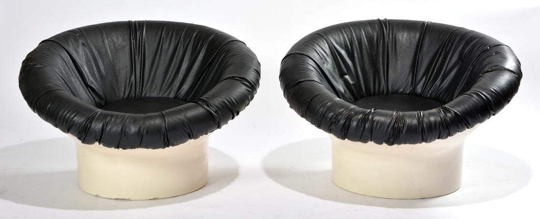 2 MODERN FIBERGLAS AND BLACK