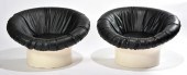2 MODERN FIBERGLAS AND BLACK U