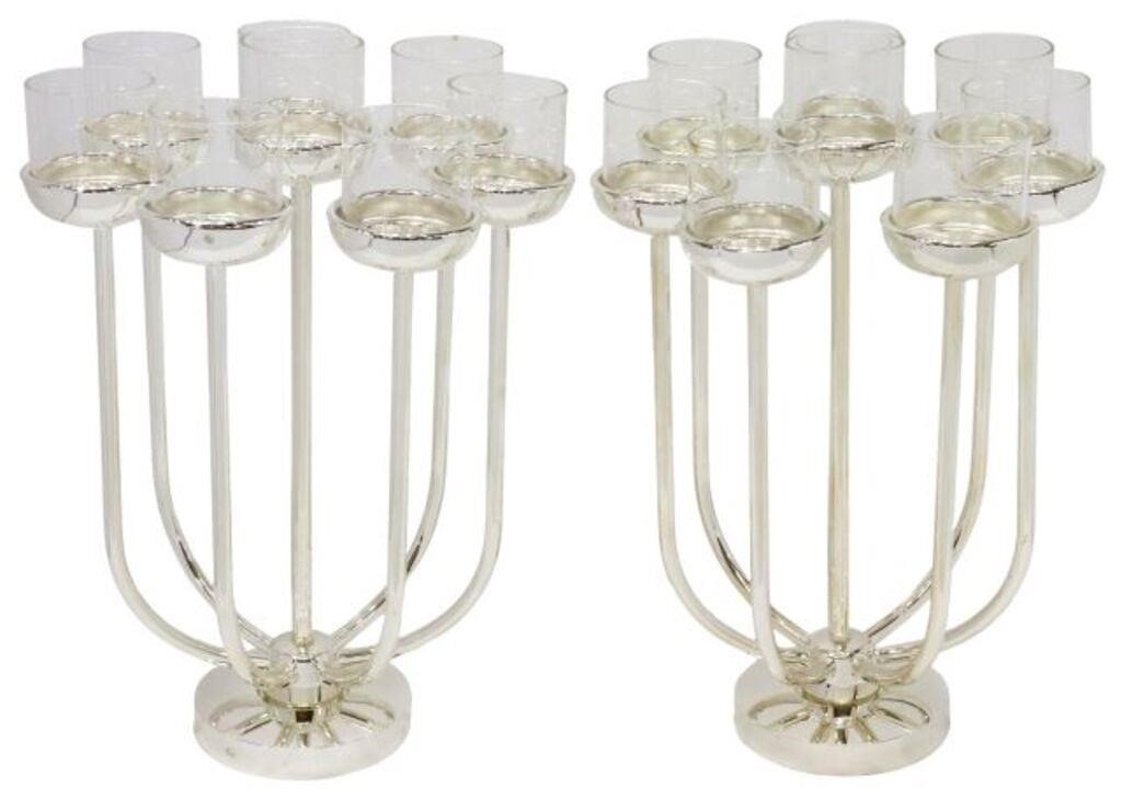 (2) MODERN FINK SILVERPLATE TEA