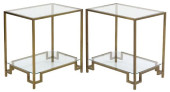 (2) MODERN GILT METAL &AMP; GL