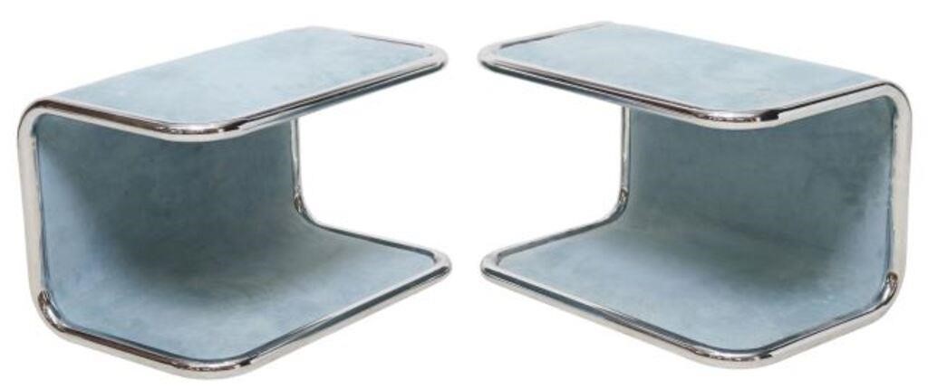 (2) MODERN TUBULAR STEEL CANTILEVER