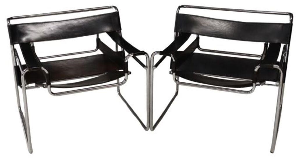 (2) MODERN WASSILY STYLE CHROME &
