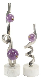 (2) MODERNIST AMETHYST, METAL