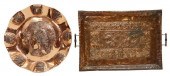 (2) MODERNIST AZTEC MOTIF COPP
