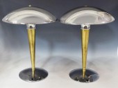 (2) MODERNIST CHROMED DOME SHA