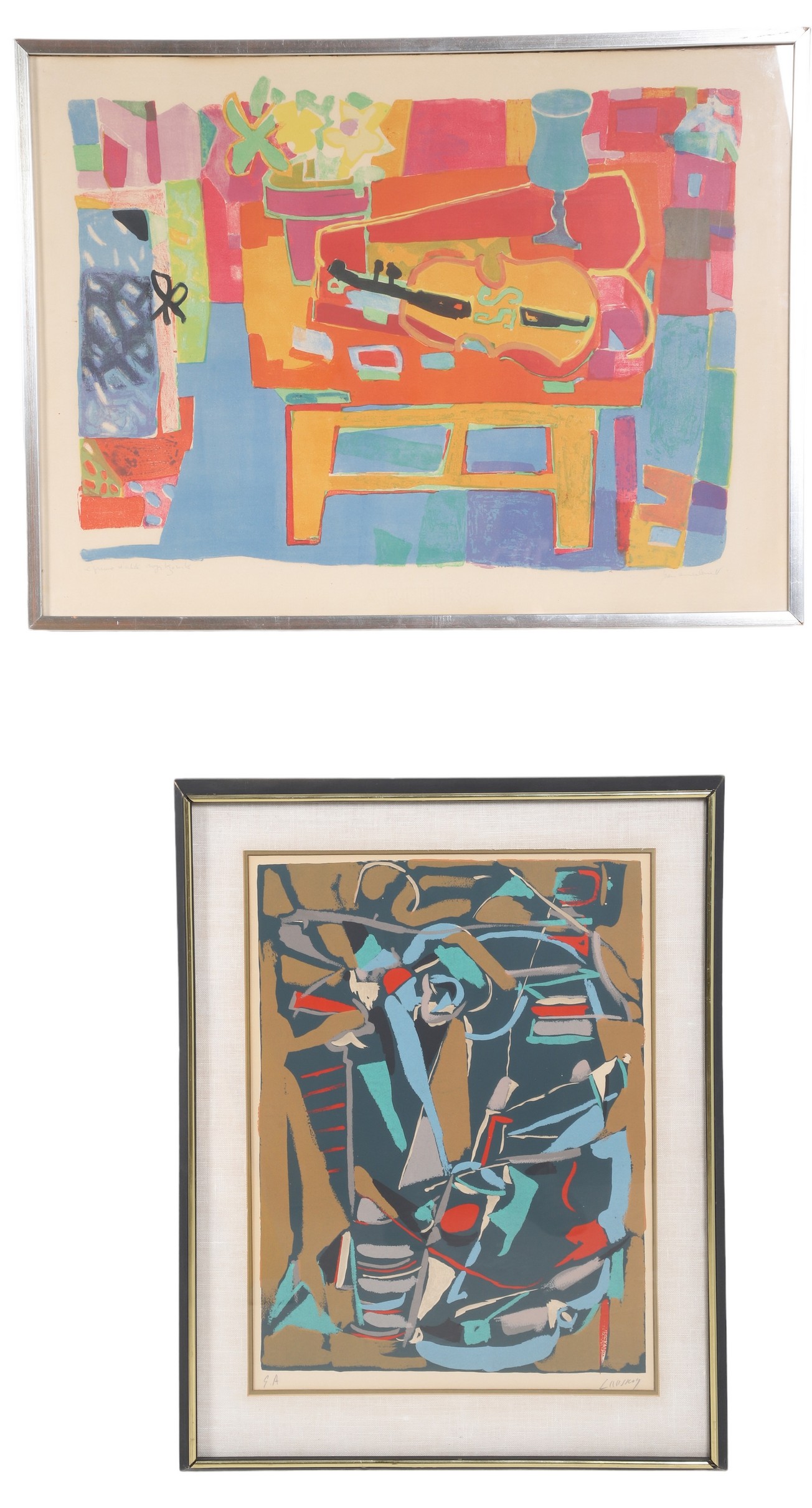 2 Modernist Signed Lithographs,