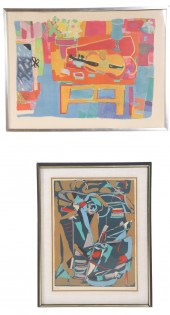 2 Modernist Signed Lithographs