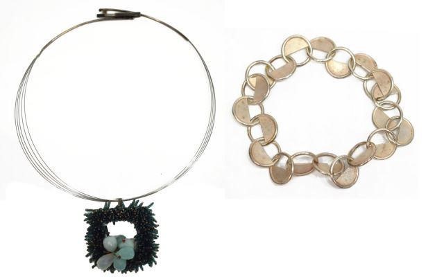 (2) MODERNIST STERLING & SILVER
