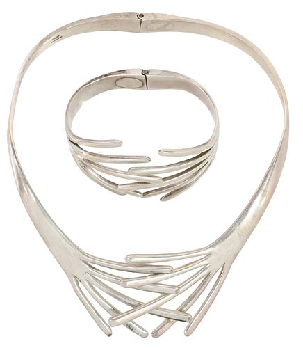 (2) MODERNIST STERLING SILVER