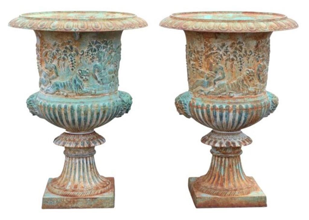 (2) MONUMENTAL CAST IRON CAMPANA
