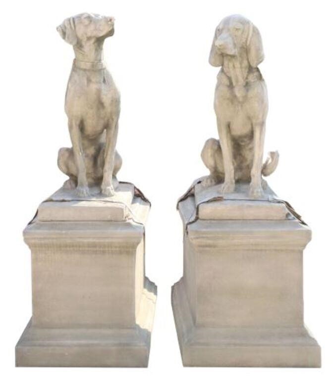 (2) MONUMENTAL CAST STONE GARDEN