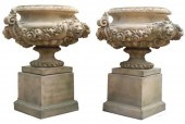 (2) MONUMENTAL CAST STONE LION