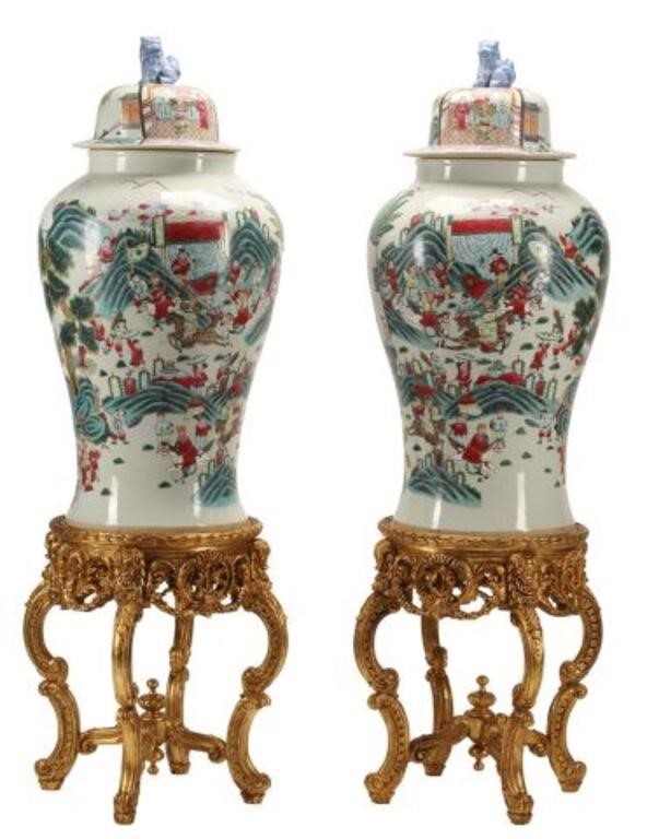 (2) MONUMENTAL CHINESE PORCELAIN