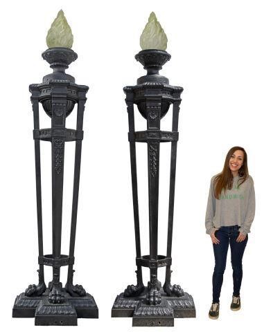 2) MONUMENTAL FRENCH IRON