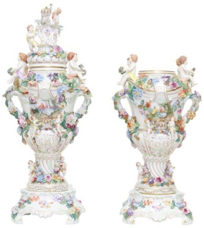 (2) MONUMENTAL MEISSEN STYLE