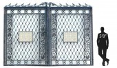 (2) MONUMENTAL WROUGHT IRON ES