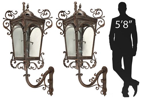 (2) MONUMENTAL WROUGHT IRON